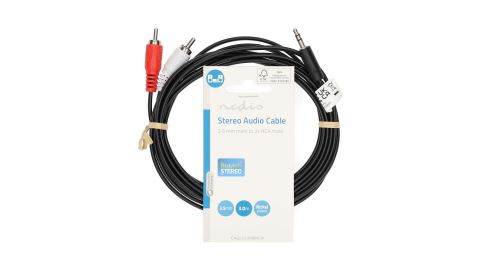 Câble audio stéréo - 3,5mm mâle / 2x RCA Male / Plaqué Nickel / 3m