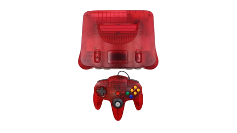Console Nintendo 64 PAL EUR – Clear Red Edition (Rouge Transparente)