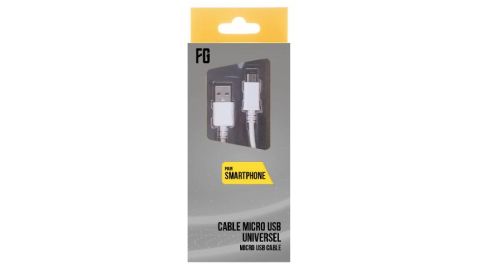 Câble de charge data Micro USB universel 1m Blanc
