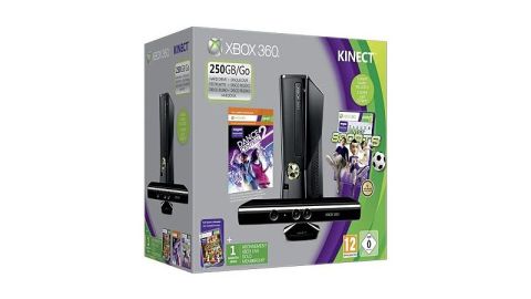 Console Xbox 360 Slim 250 Go + Capteur Kinect + Dance Central 2 + Kinect Sports + Kinect Adventures