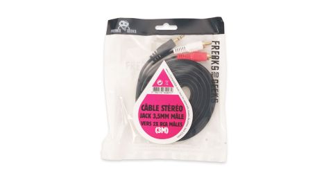 Câble 3.5mm stéreo mâle 2 RCA males 3 mètres