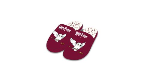 Chaussons femme Harry Potter Hedwige bordeaux