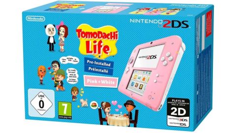 Console Nintendo 2DS Rose/Blanc + Tomodachi Life Préinstallé