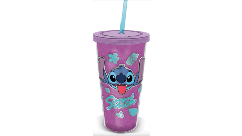 Lilo & Stitch - Gobelet Purple Glitter + Paille - Stitch 560ml