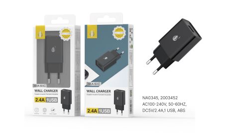 Chargeur Embout Secteur Sans Cable-2,4A-1 USB