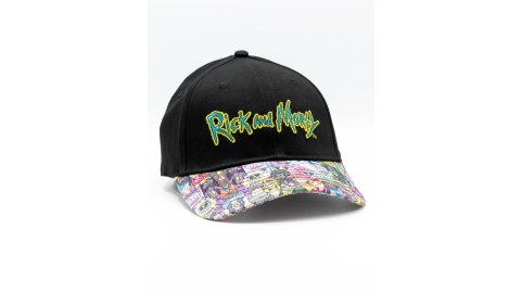 Casquette Rick et Morty noire logo visière multicolore
