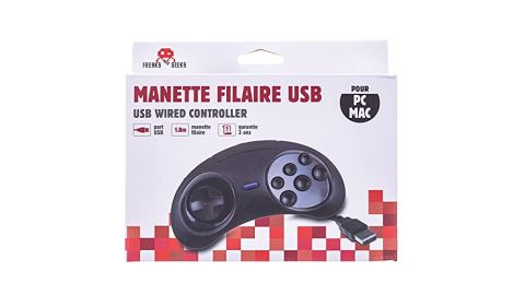 Manette USB forme MEGADRIVE 6 boutons pour PC/MAC
