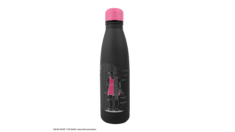 Gourde Squid Game métal isotherme Young-hee Blue Print Black
