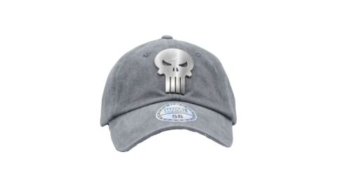 Casquette Punisher gris délavé logo metal