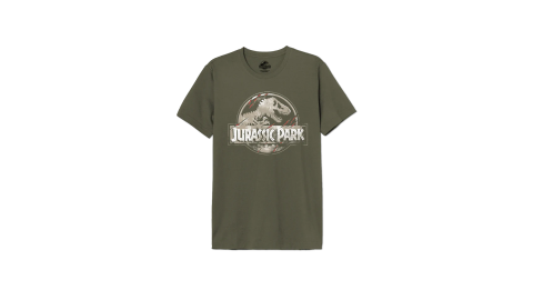 T-shirt Jurassic Park kaki Logo cracked