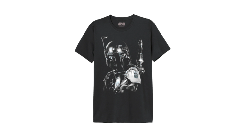 T-Shirt Star Wars Noir Boba Fett silver