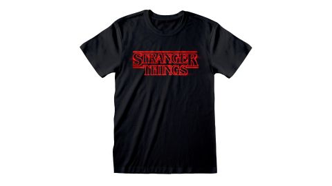 T-shirt Stranger Things noir logo rouge