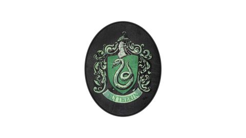 Tapis Harry Potter blason Serpentard ovale noir