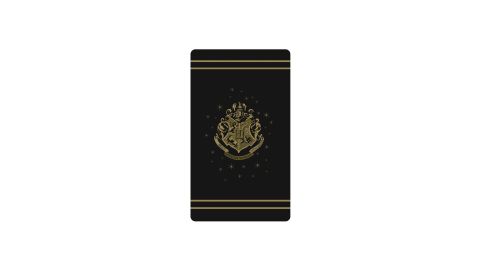 Tapis Harry Potter noir Blason Poudlard doré