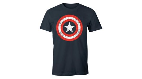 Tee-Shirt Captain America bleu logo vintage