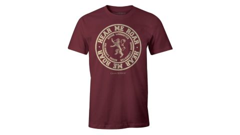 Tee-Shirt Game of Thrones Lannister bordeaux Hear me roar
