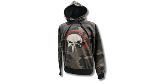 Sweat Punisher camouflage noir et gris Skull