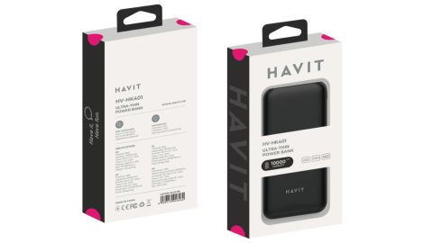 HAVIT Power Bank 20000mAh - MicroUSB / Type C -Noire