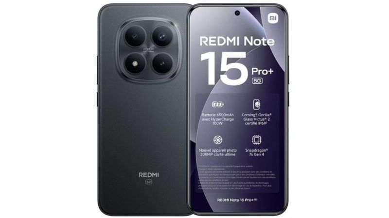 Smartphone XIAOMI Redmi Note 15 Pro+ 5G 256Go Noir