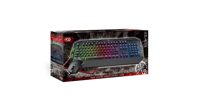 Clavier PC +Souris+Tapis - RGB - Hikari