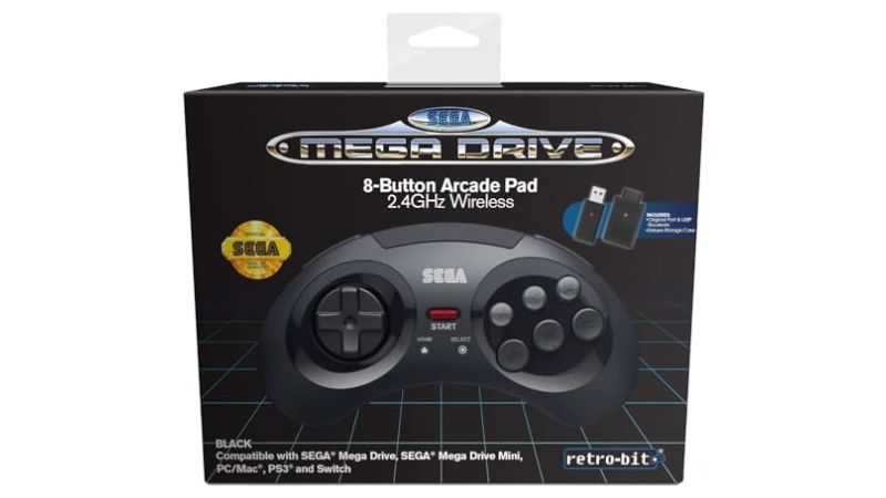 Retrobit - Sega Mega Drive Manette 8 boutons sans fil