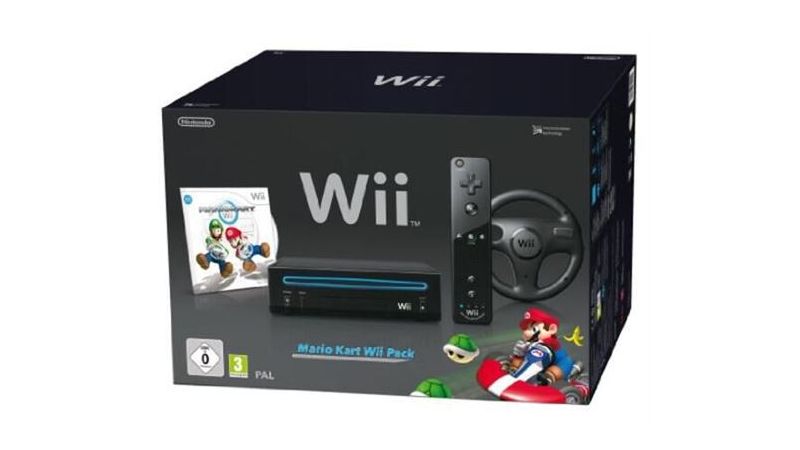 Console Wii Noire Avec Mario Kart en Boite
