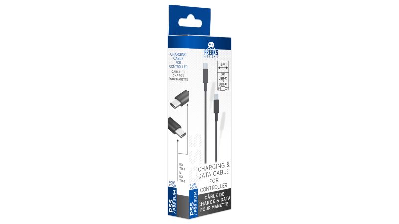 Câble de Recharge Fast Charge pour Manettes PS5 (Type C vers Type C) - 3m - Freaks And Geeks