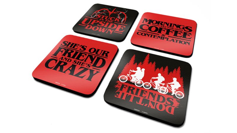 Lot de 4 Sous-Verre Stranger Things Citations