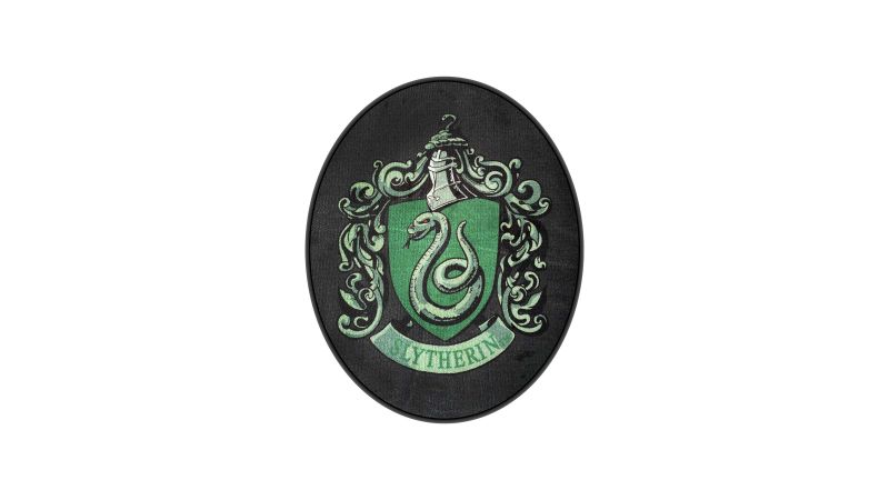 Tapis Harry Potter blason Serpentard ovale noir