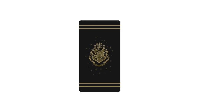 Tapis Harry Potter noir Blason Poudlard doré