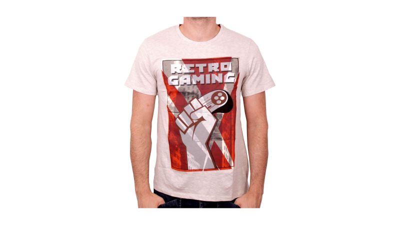 Tee-Shirt Blanc Retro Gaming Geek