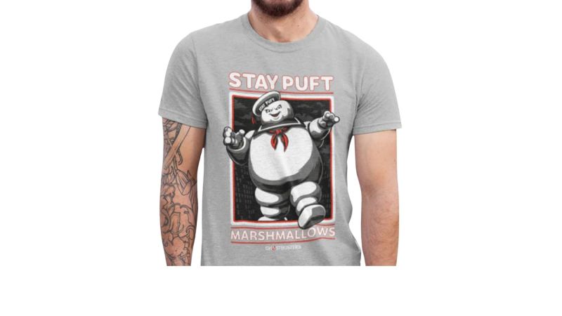 Tee-Shirt Ghostbusters gris Stay Puft Marshmallows