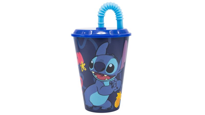 Verre en plastique avec paille - Stitch 430 ml - Lilo & Stitch