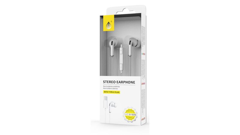 Ecouteur avec micro - C5146 -1,2m - Blanc