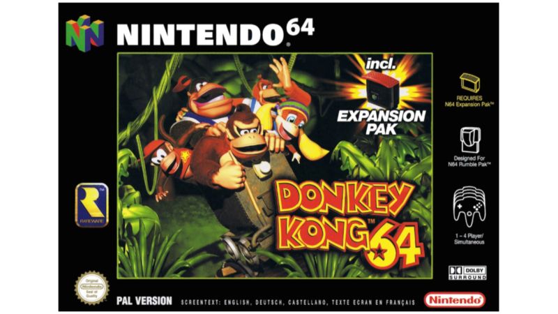 Donkey Kong 64 + Memory Expansion Pack en boîte