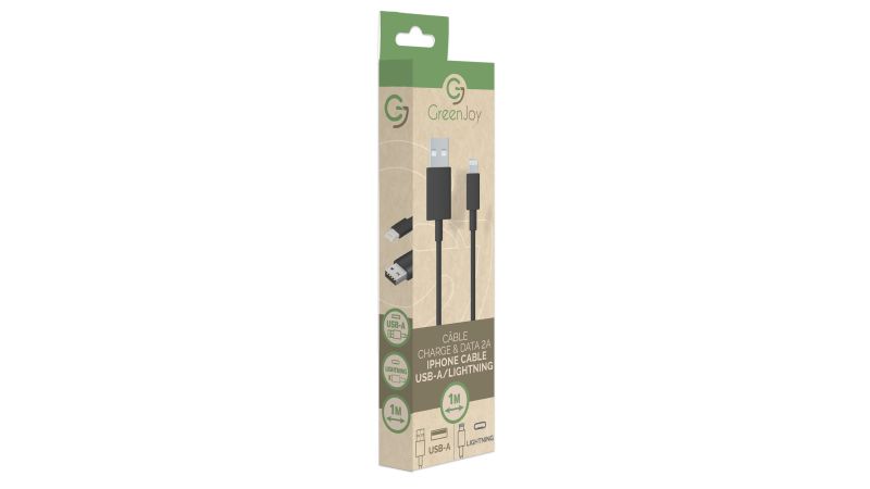 Câble Charge et Data pour iPhone / 2A - 1M - Noir