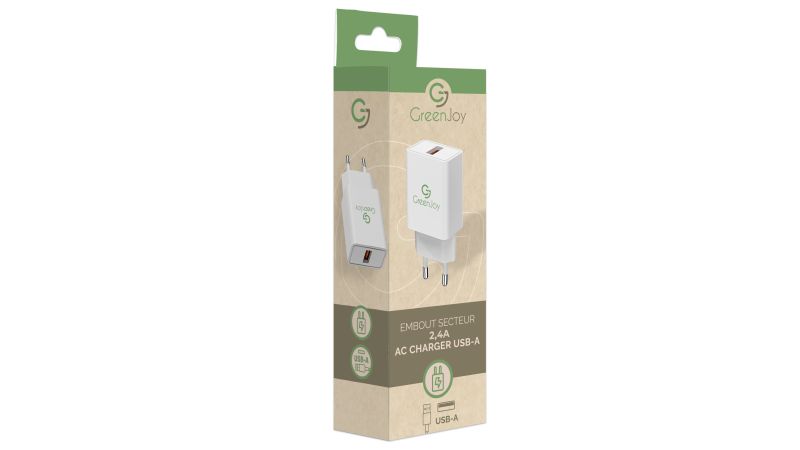 Chargeur Embout secteur USB 12W / 2,4A - Blanc
