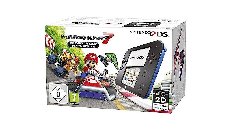 Console Nintendo 2DS - Noire et bleue + Mario Kart 7