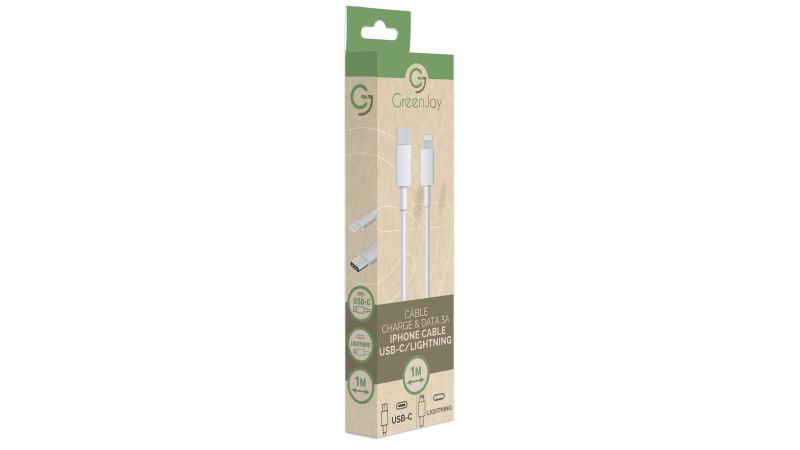 Câble Charge et Data Type-C - Lightning / 3A - 1M - Blanc