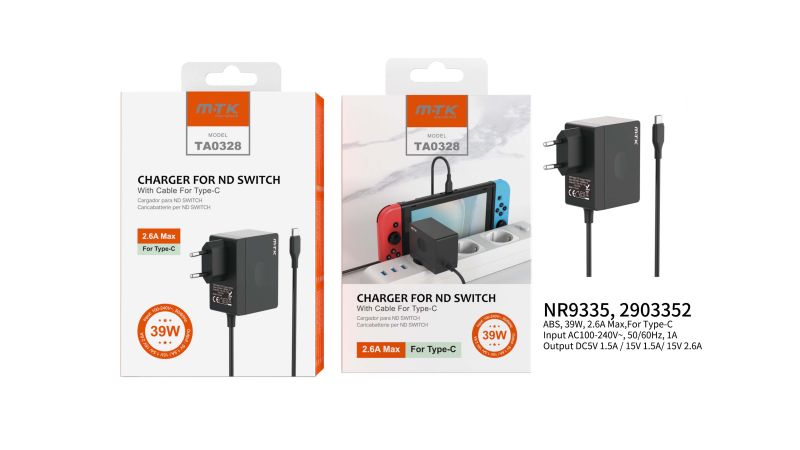 Chargeur secteur 2,6A pour le Dock Nintendo Switch et consoles