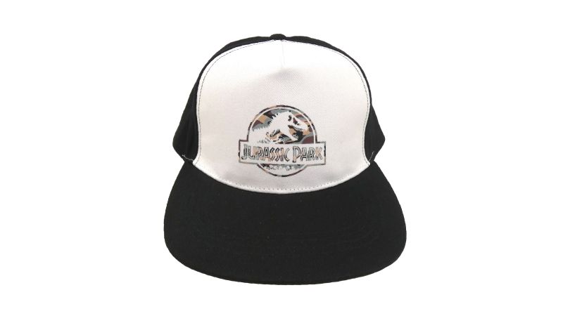 Casquette Jurassic Park noire et blanche logo camouflage