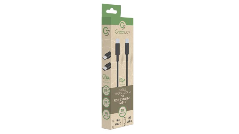 Câble Charge et Data Type-C - Type-C / 3A - 1m - Noir