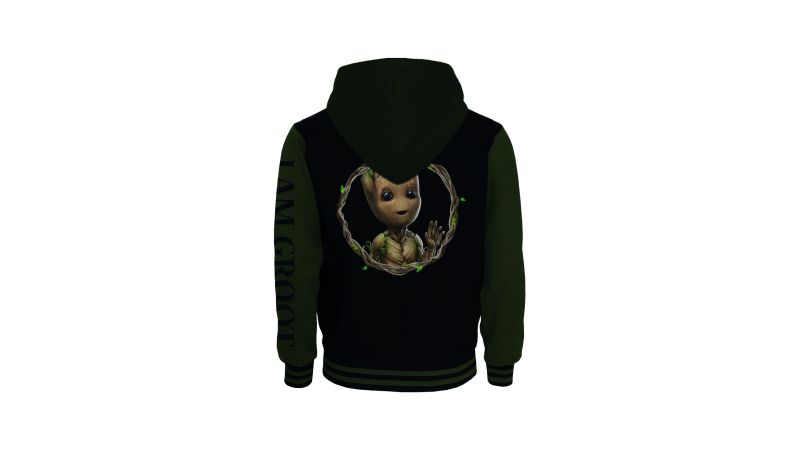 Sweat Teddy Baby Groot kaki et noir