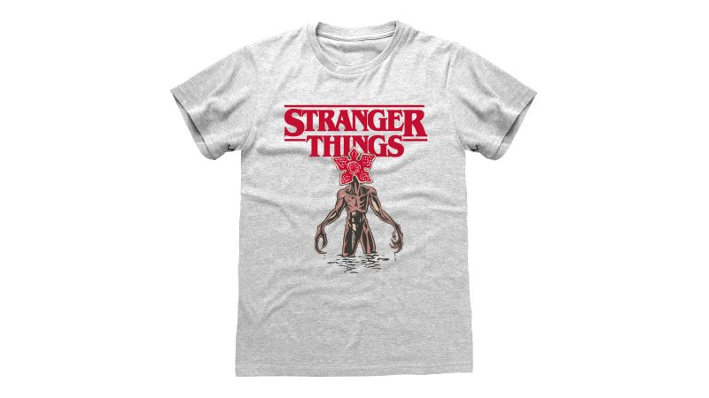 T-shirt Stranger Things Demogorgon gris
