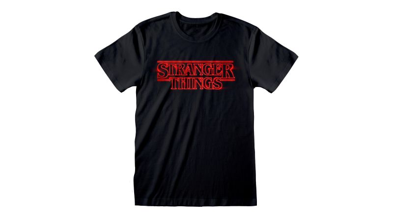 T-shirt Stranger Things noir logo rouge